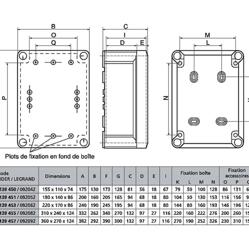 Legrand Boîte de dérivation rectangulaire - Plexo - - 155 x 100 mm - 10 entrées