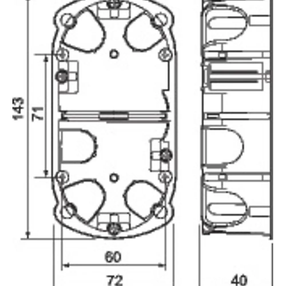 Legrand Boîte d'encastrement multimatériaux - Batibox - - 2 postes