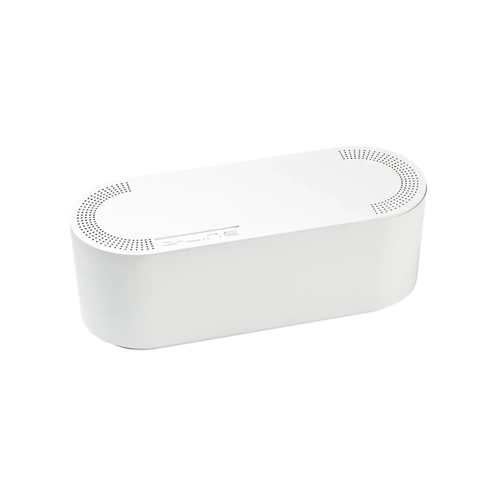 D-Line Range-Fil Et Cache-Fil|Range-Fil Et Cache-Fil-Boîte de rangement de câbles blanc L. 325 x l. 125 mm, bloc 4 prises