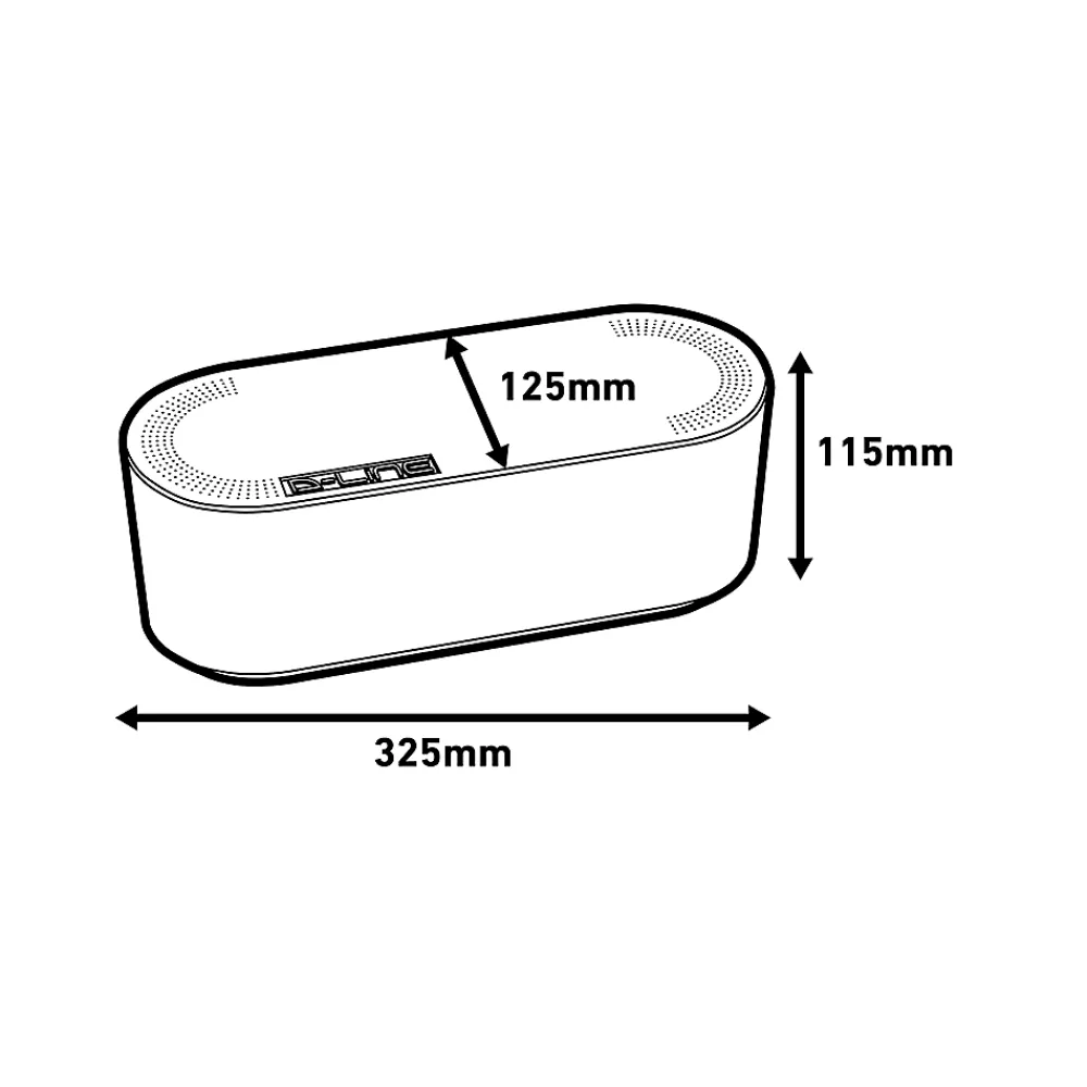 D-Line Boîte de rangement de câbles noir L. 325 x l. 125 mm, bloc 4 prises