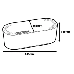 D-Line Range-Fil Et Cache-Fil|Range-Fil Et Cache-Fil-Boîte de rangement de câbles noir L. 415 x l. 165 mm, bloc 6 prises