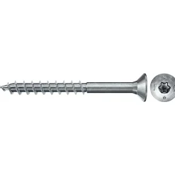 Fischer Kit De Chevilles-Boîte De 200 Vis Bois Powerfast Ii Fpf Ii Ctp Tête Fraisée Empreinte Tx - Zingué Blanc - Filetage Partiel