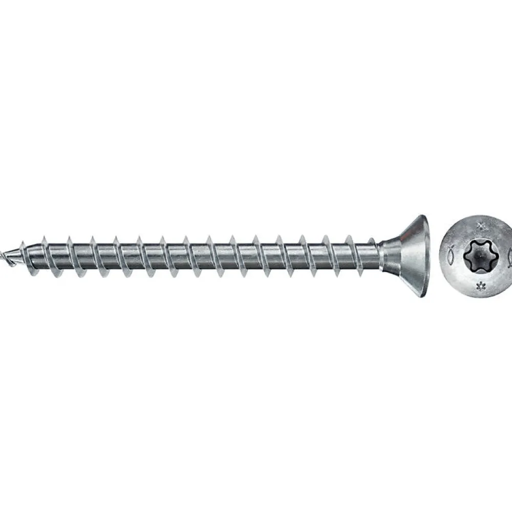 Fischer Boîte De 200 Vis Bois Powerfast Ii Fpf Ii Ctf Tête Fraisée Empreinte Tx - Zingué Blanc - Filetage Total