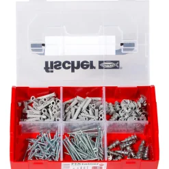 Fischer Boîte Modulable Fixtainer Tous Matériaux 534092 Avec 240 Chevilles Ux, Sx Et Gk Avec Vis