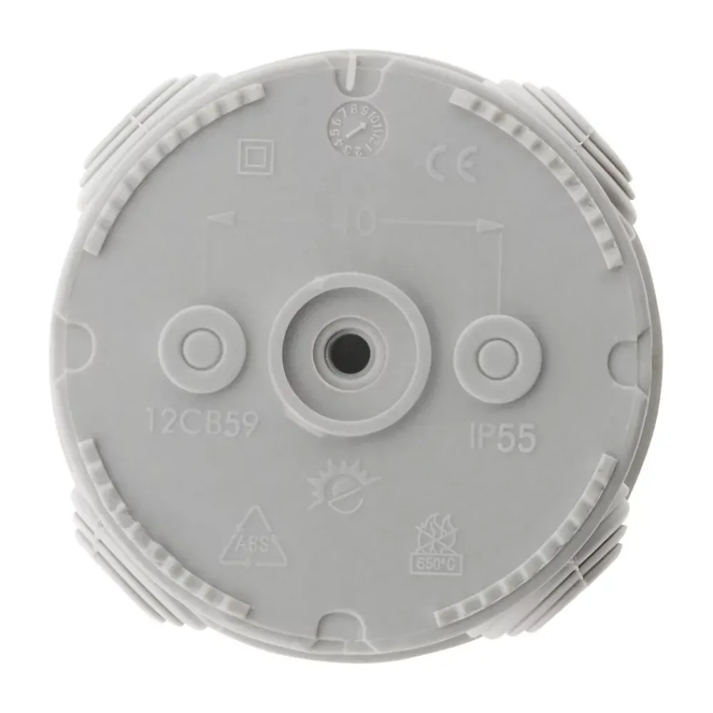 Zenitech Boîte étanche diamètre 80x45mm IP55 - Gris -
