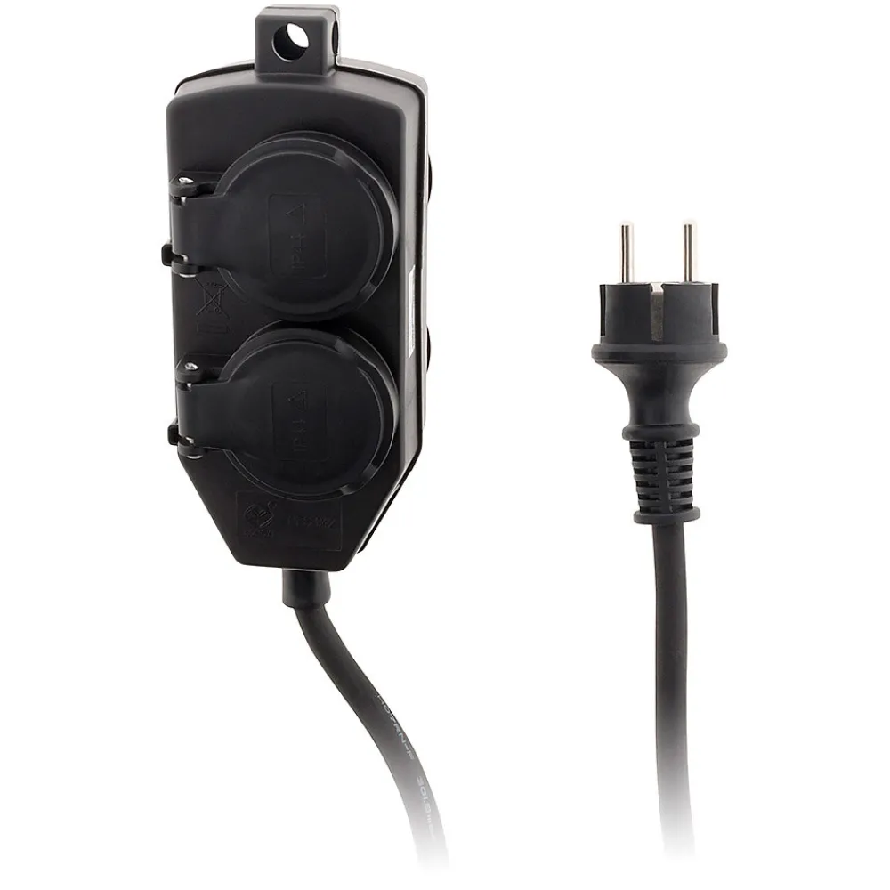 Zenitech Boîte De Dérivation-Boîtier de dérivation 4 prises IP44 5m - Noir -
