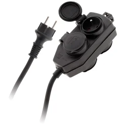 Zenitech Boîte De Dérivation-Boîtier de dérivation 4 prises IP44 5m - Noir -
