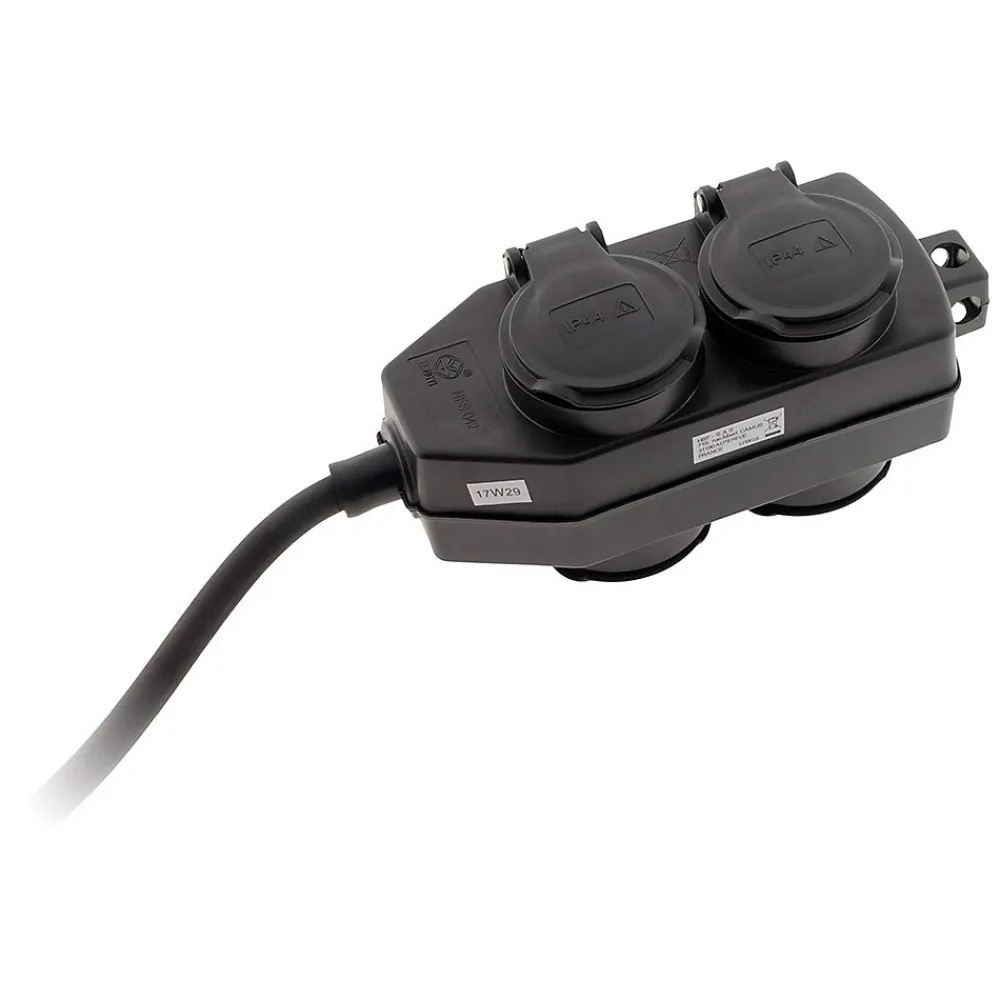 Zenitech Boîte De Dérivation-Boîtier de dérivation 4 prises IP44 5m - Noir -