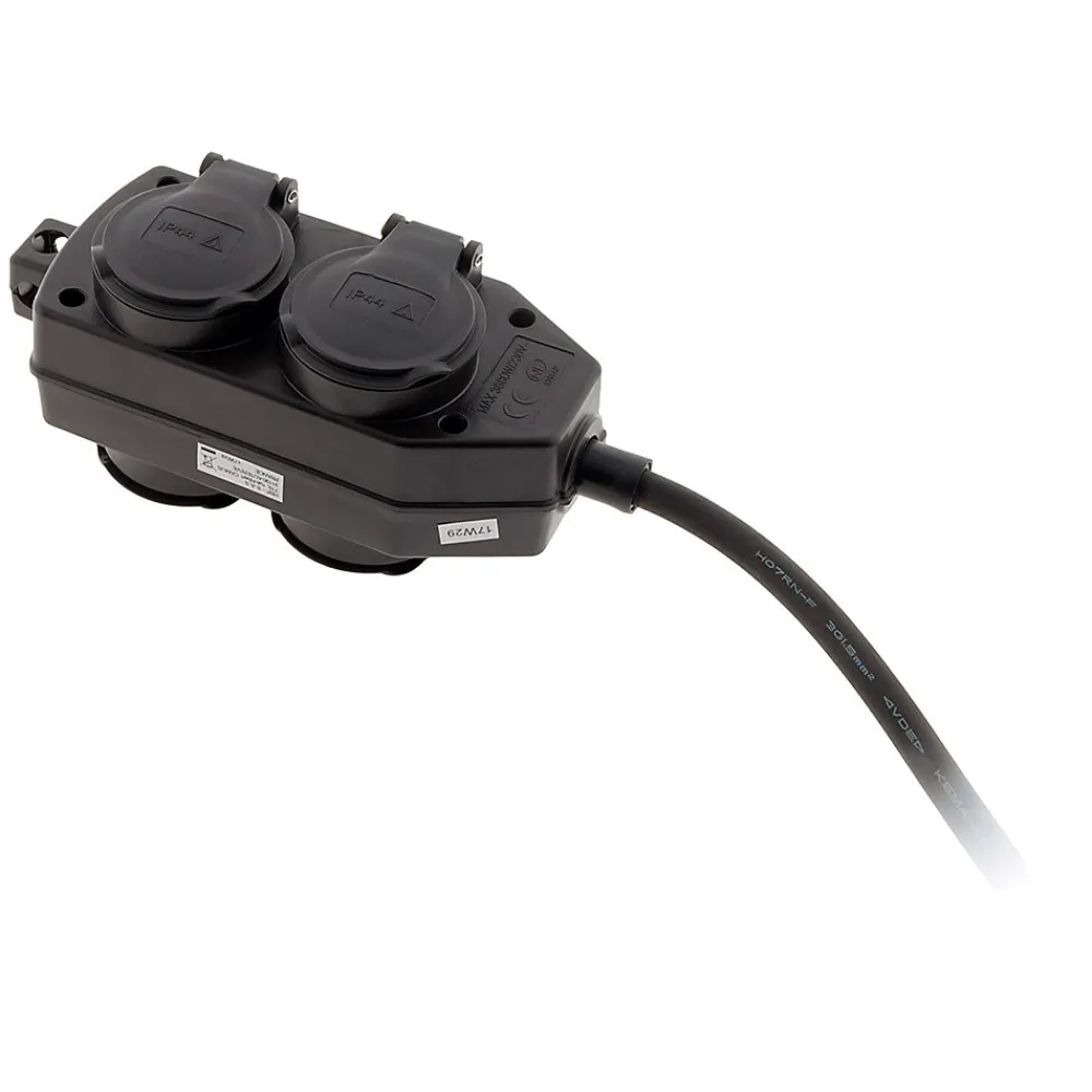 Zenitech Boîte De Dérivation-Boîtier de dérivation 4 prises IP44 5m - Noir -