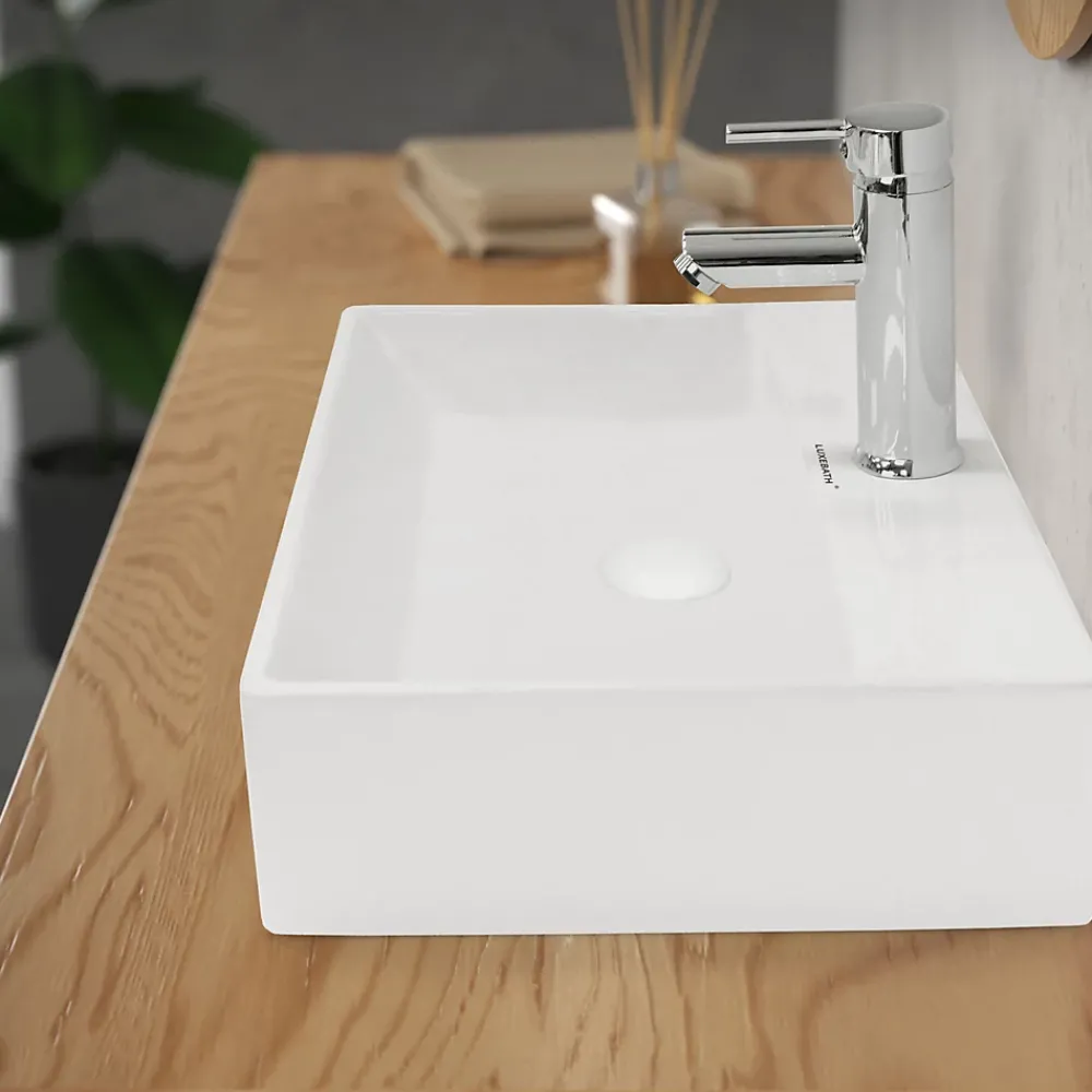 Luxebath Evacuation De Lavabo-Vasque-Bouchon de vidange H109mm blanc universel pop-up pour lavabo sans trop-plein avec joints