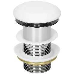 Luxebath Evacuation De Lavabo-Vasque-Bouchon de vidange H109mm blanc universel pop-up pour lavabo sans trop-plein avec joints