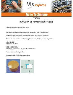 Vis Express Bouchon Diamètre du corps 7 Diamètre de tête: 15 Longueur sous tête 6.5 nylon noir - 100 pièces