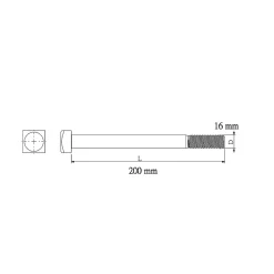 Diall Boulon-Boulon de charpente galvanisé 16 x 200 mm