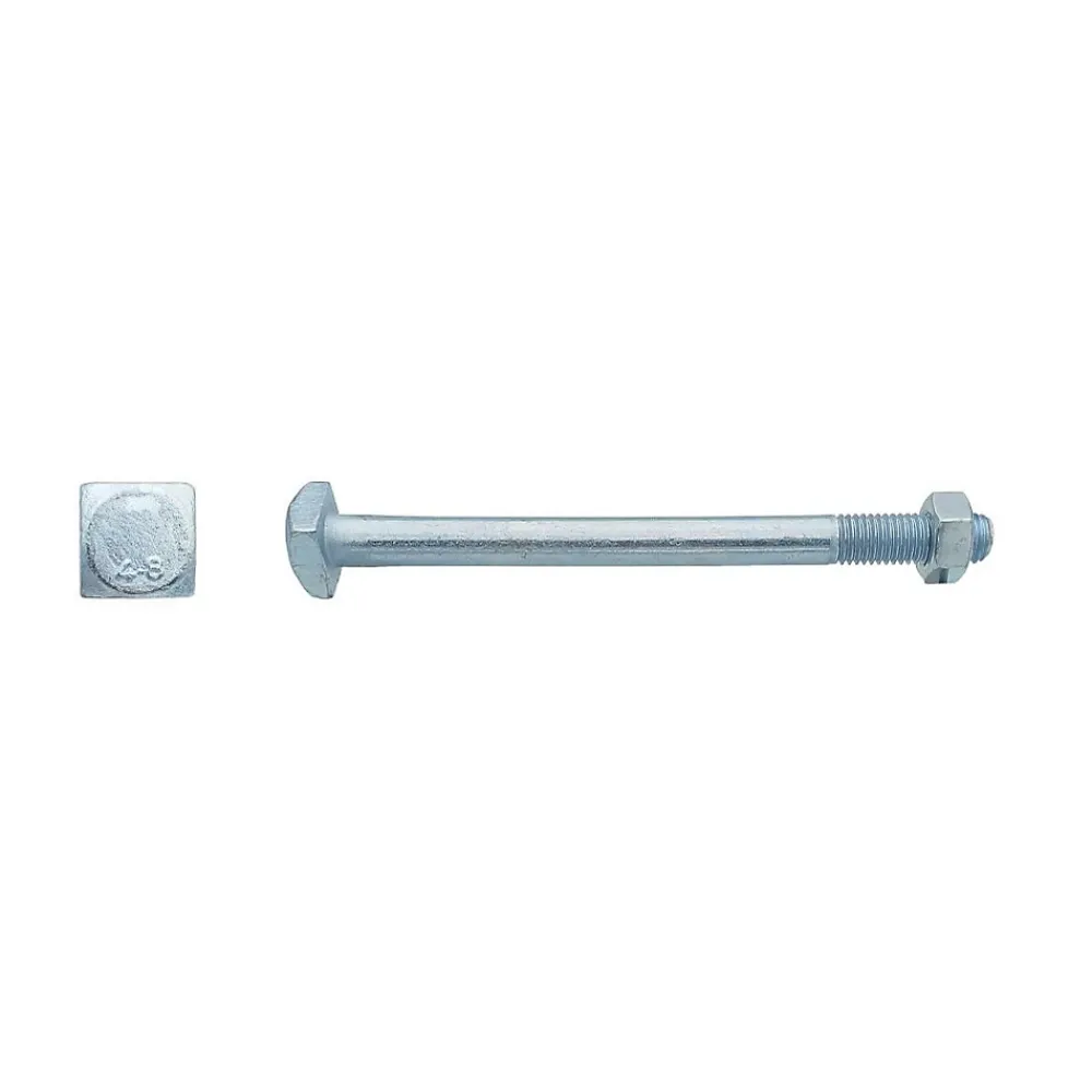 D-Work Boulon-25 Boulons Charpente Bois Tête Carrée 16 x 225 mm - NFE 27341 - Zingué blanc -