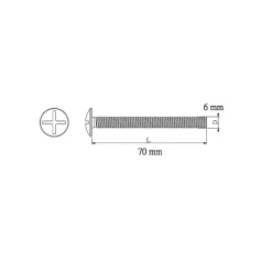 Diall Boulon-10 boulons poêlier tête plate 6 x 70 mm