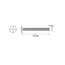 Diall Boulon-10 boulons poêlier tête plate 5 x 16 mm
