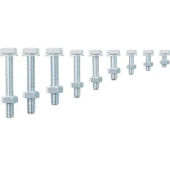 Diall 500 boulons tête héxagonale avec écrous et rondelles - assortiment