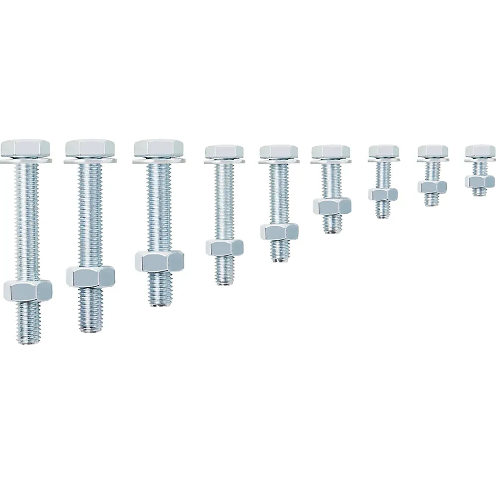 Diall 500 boulons tête héxagonale avec écrous et rondelles - assortiment
