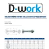 D-Work 100 Boulons Tête Ronde Collet Carré TRCC 7 x 100 mm - DIN 603 - Zingué blanc -