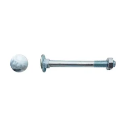 D-Work 100 Boulons Tête Ronde Collet Carré TRCC 7 x 60 mm - DIN 603 - Zingué blanc -