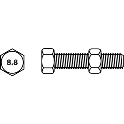 Viswood Boulon tête hexagonale finition zinguée