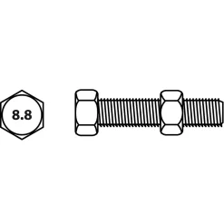Viswood Boulon-Boulon tête hexagonale finition zinguée