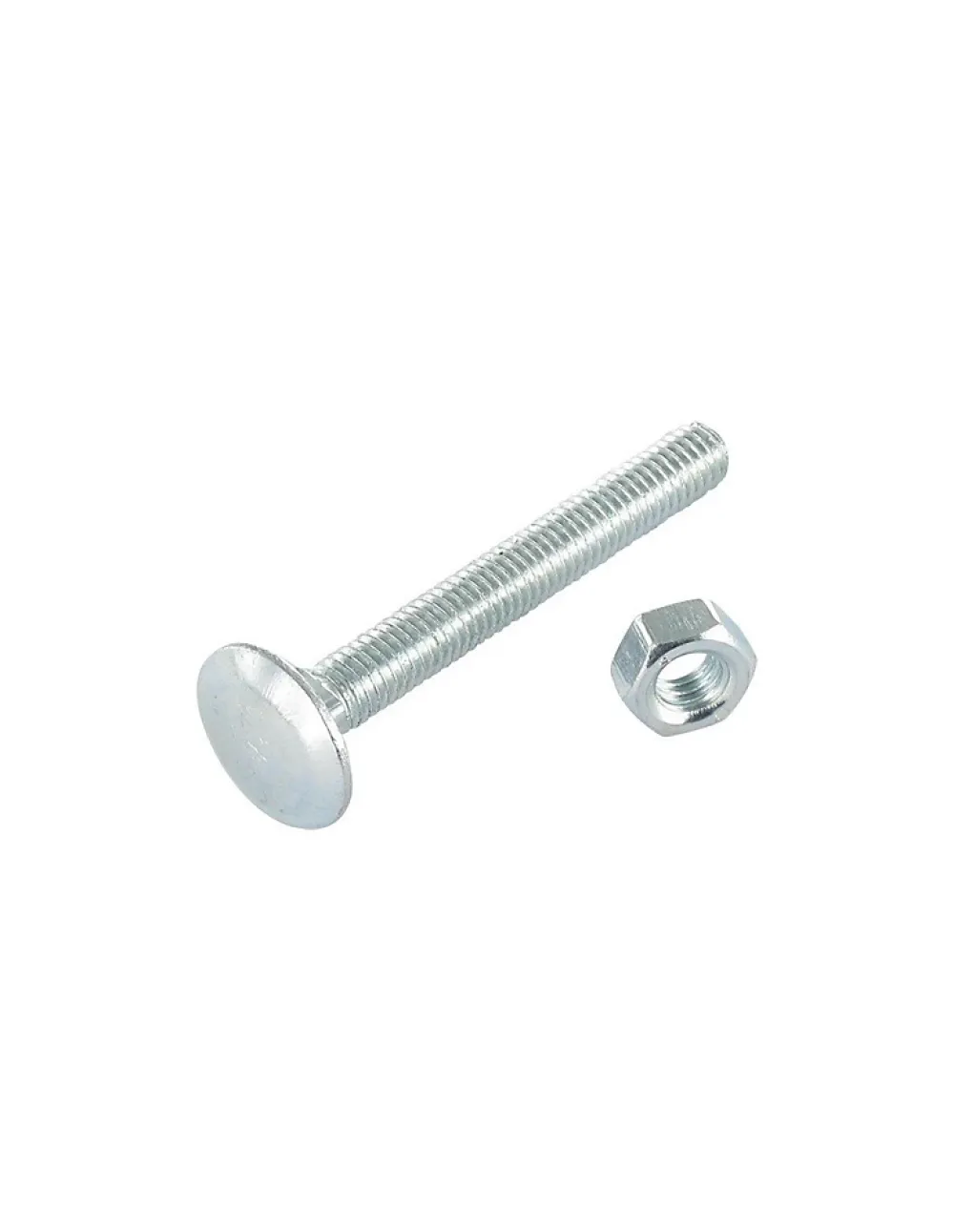 Vis Express Boulon-Boulon (vendu avec Ecrou) TRCC JAPY tête ronde collet carré M12X100 Filetage total Acier zingué - 50 pièces