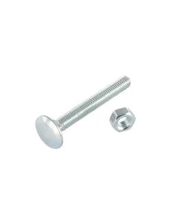 Vis Express Boulon (vendu avec Ecrou) TRCC JAPY tête ronde collet carré M6X60 Filetage total Acier zingué - 30 pièces