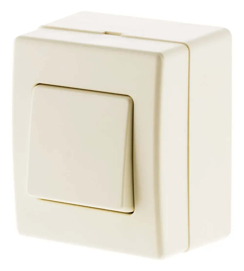 Zenitech Bouton poussoir 10A saillie - blanc - Beijing -