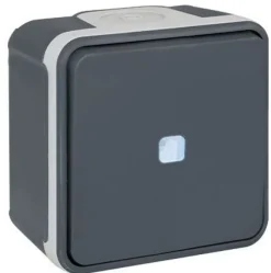 Eurohm Bouton poussoir lumineux 10A - IP55 - OXXO Couleur Gris
