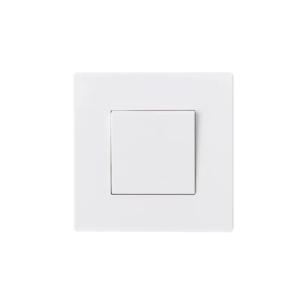 Bouton poussoir sans terre blanc complet