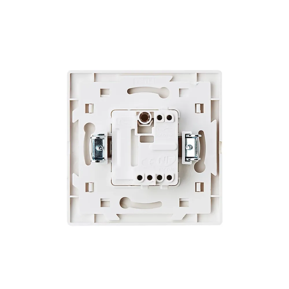 Bouton poussoir sans terre blanc complet
