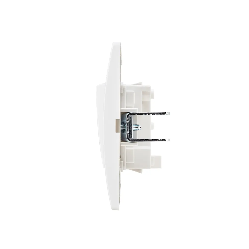 Bouton poussoir sans terre blanc complet