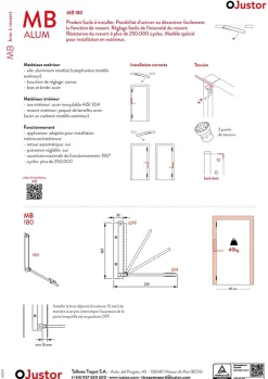Hardwarexchange Bras à ressort ferme porte, a corps très fin en Aluminium anodisé or