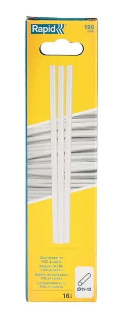 Rapid Pistolet À Colle-Bâton de colle PVC câbles transparente 190 mm , 16 pièces