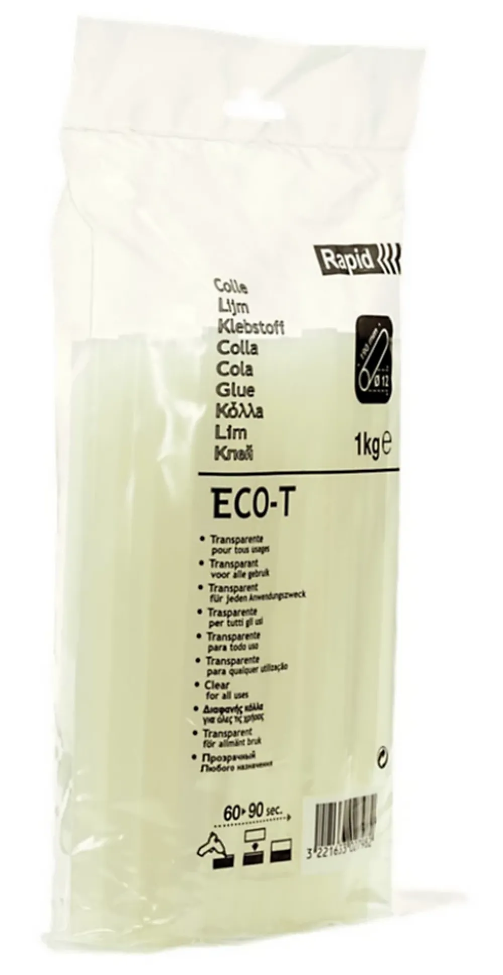 Rapid Pistolet À Colle-Bâtons de colle 12 mm pour usage général - 1 kg. Sac plastique