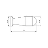 Thirard Butoir De Porte-Butoir balustre, fixation au mur, bois, diamètre 28x80mm -