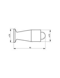 Thirard Butoir balustre, fixation au mur, plastique, diamètre 38x90mm -