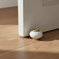 Diall Butoir De Porte-Butoir ø30 x Hauteur 37 mm sol laiton blanc