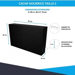 Atole Cache-Tube De Plomberie-Cache nourrice plomberie en acier Noir - Largeur fixe - Taille 2 : 450 x 650 x 150 mm