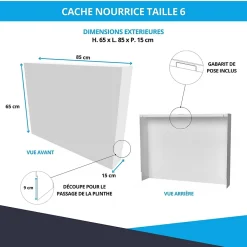 Atole Cache-Tube De Plomberie-Cache nourrice plomberie en acier Blanc - Largeur fixe - Taille 6 : 650 x 850 x 150 mm