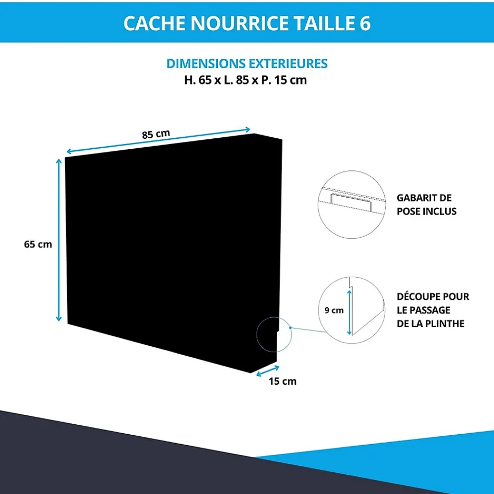 Atole Cache-Tube De Plomberie-Cache nourrice plomberie en acier Blanc - Largeur réglable - Taille 4 : 650 x 605 à 1150 x 150 mm