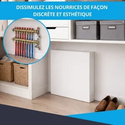 Atole Cache nourrice plomberie en acier Blanc - Largeur fixe - Taille 1 : 450 x 450 x 150 mm