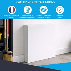 Atole Cache nourrice plomberie en acier Blanc - Largeur fixe - Taille 1 : 450 x 450 x 150 mm