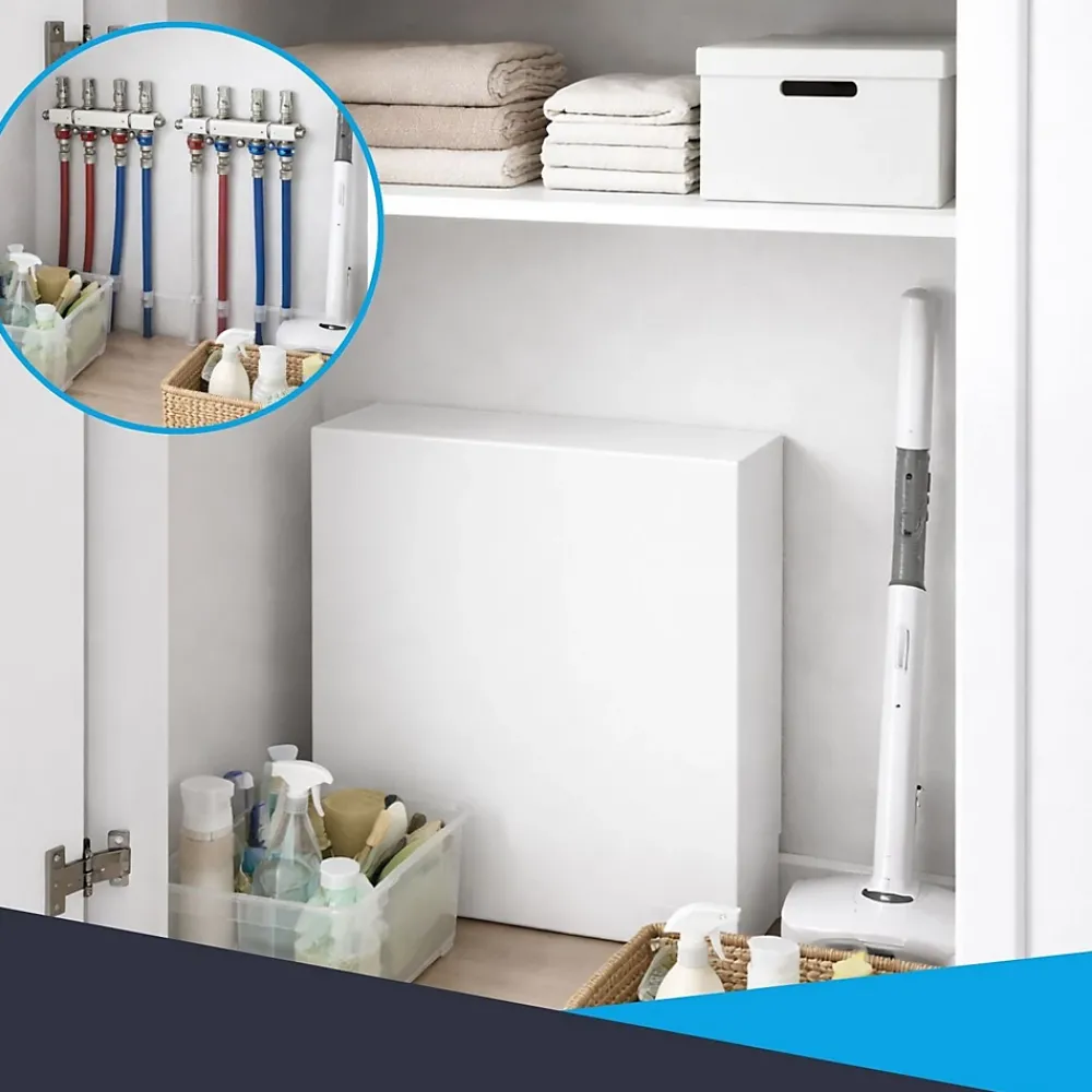 Atole Cache-Tube De Plomberie-Cache nourrice plomberie en acier Blanc - Largeur fixe - Taille 5 : 650 x 650 x 150 mm