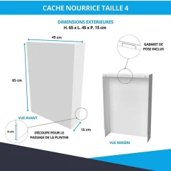 Atole Cache-Tube De Plomberie-Cache nourrice plomberie en acier Blanc - Largeur fixe - Taille 2 : 450 x 650 x 150 mm