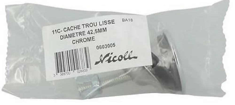Nicoll Cache trou chromé pour évier et lavabo - Chromé - diam : 42mm