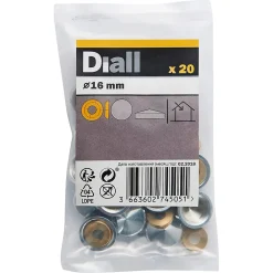 Diall Cache-vis laiton chromé 8 mm - 20 pièces