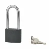 Serruprix Cadenas ACERA gris à clé, base 50 mm, anse 1/2 haute 72 mm, anse acier cémenté, 3 clés - SP