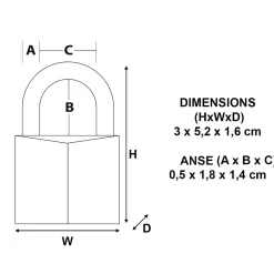 Master Lock Cadenas Aluminium 30 x 29 mm